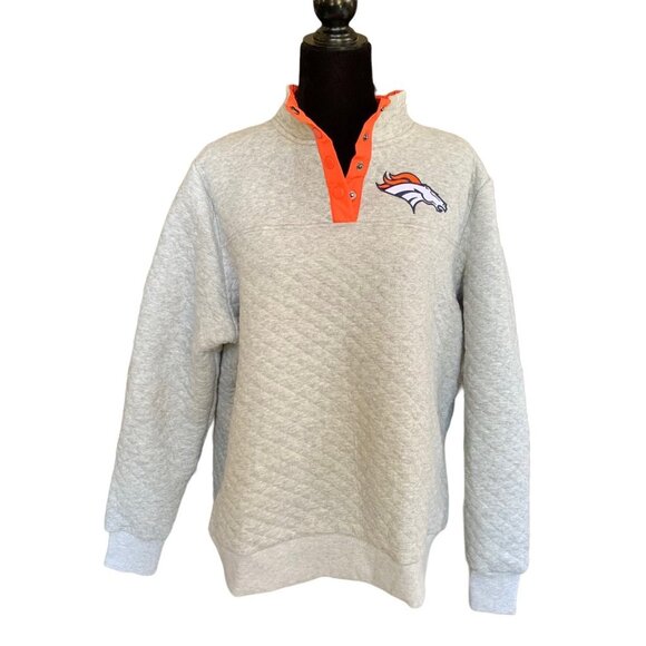 NFL Colorado Broncos Quilted Snap Button Closure Pullover - Picture 1 of 4